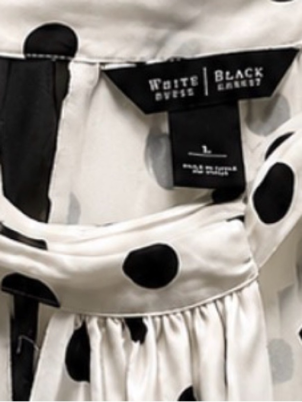 White House Black Market White Sleeveless Polka Dot Tie-Neck Blouse - Picture 5 of 5
